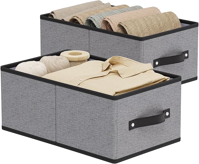 Foldable Clothing Storage Baskets, 16.1 × 9.8 × 6.5 Inch Drawer Organizers by YheenLf