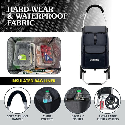 Ultra-Lightweight Black Foldable Shopping Cart - Image 3