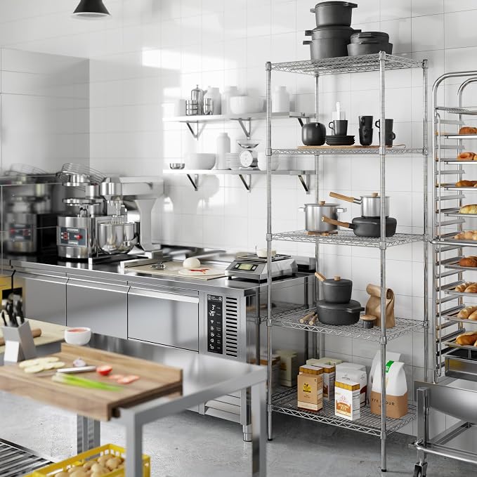 21" Deep x 30" Wide x 86" Height Wire Shelving Kit | 5-Tier | NSF Commercial - Image 7