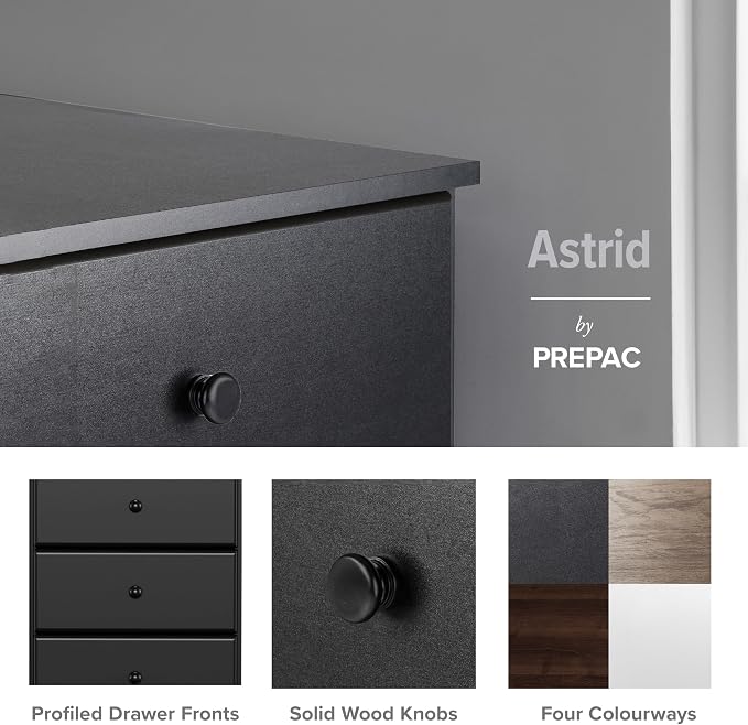 Prepac Astrid Tall Black Dresser - Image 5