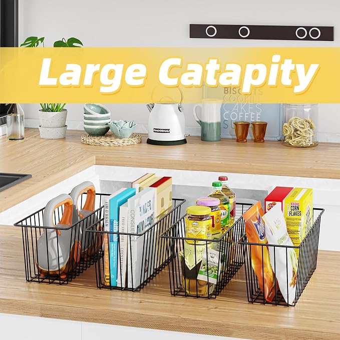 Simple Trending 6 Pack Wire Basket Wall Mount Baskets Hanging Baskets, Cabinets - Image 7