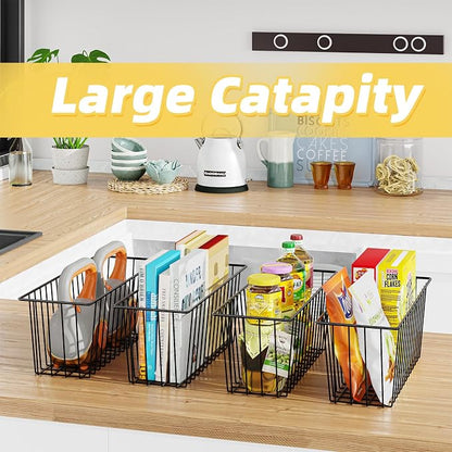 Simple Trending 6 Pack Wire Basket Wall Mount Baskets Hanging Baskets, Cabinets - Image 7