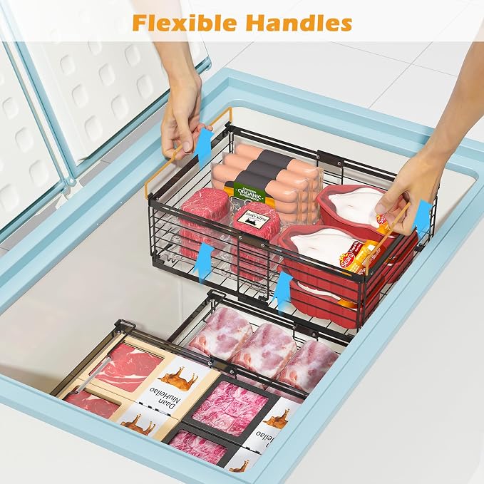 NADAMOO Freezer Organizer Bins, 2 Packs Large Expandable Stackable Chest - Image 6