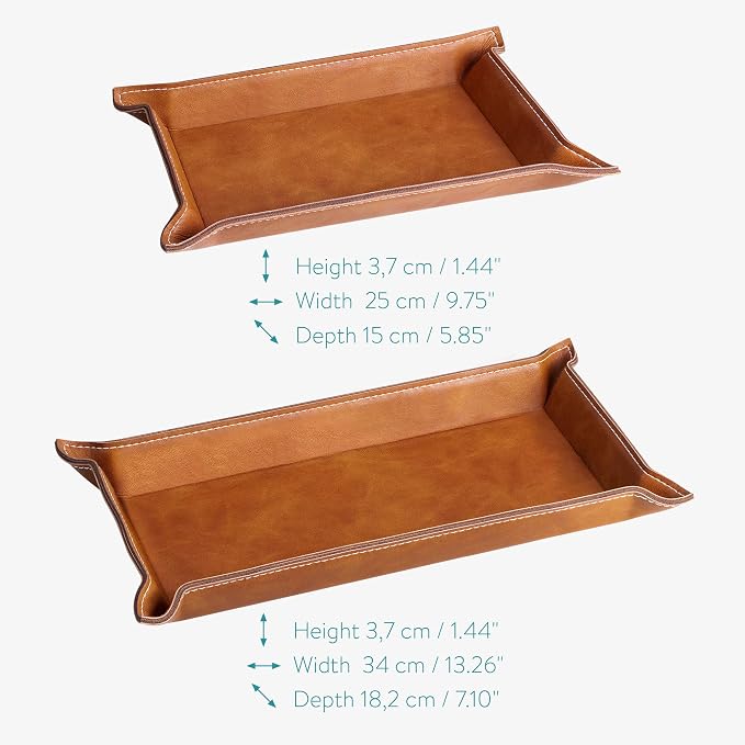 Navaris Faux Leather Valet Tray Set of 2 - Image 6