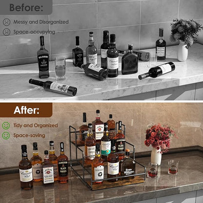 Nuovoware Liquor Bottle Display Shelf, 3-Tier Liquor Shelf, Carbon Steel Bar - Image 5