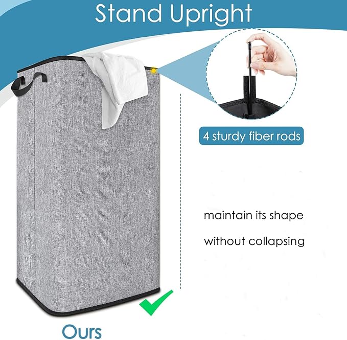 SNIGJAT Extra Large Laundry Hamper, 100 L Tall Laundry Basket - Image 3