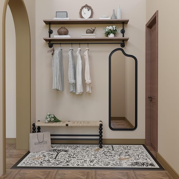Clothes Rack 60in, 2-Tier Wall Mounted Garment Rack - Image 6