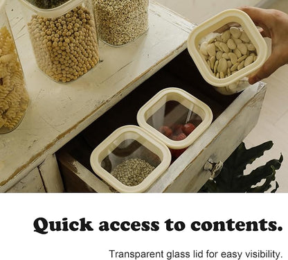 4pcs 40oz Square Pantry Glass Jars - Image 2