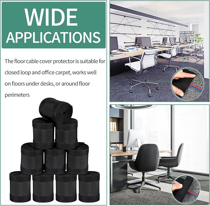 WILLBOND Carpet Cord Cover Cable Protector Floor Cover Cable Protector - Image 8