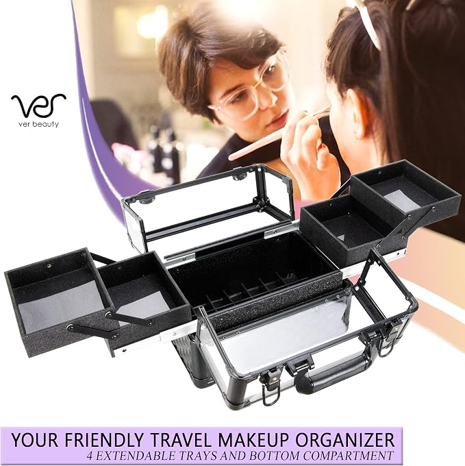 Ver Beauty Armored Acrylic Cosmetic Case Organizer Train Makeup Case - Image 4