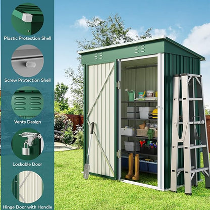 Gizoon 5' x 3'Outdoor Storage Shed - Image 4