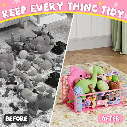 Kaiferty Indestructible Dog Toy basket, Small Toy Box - Image 5