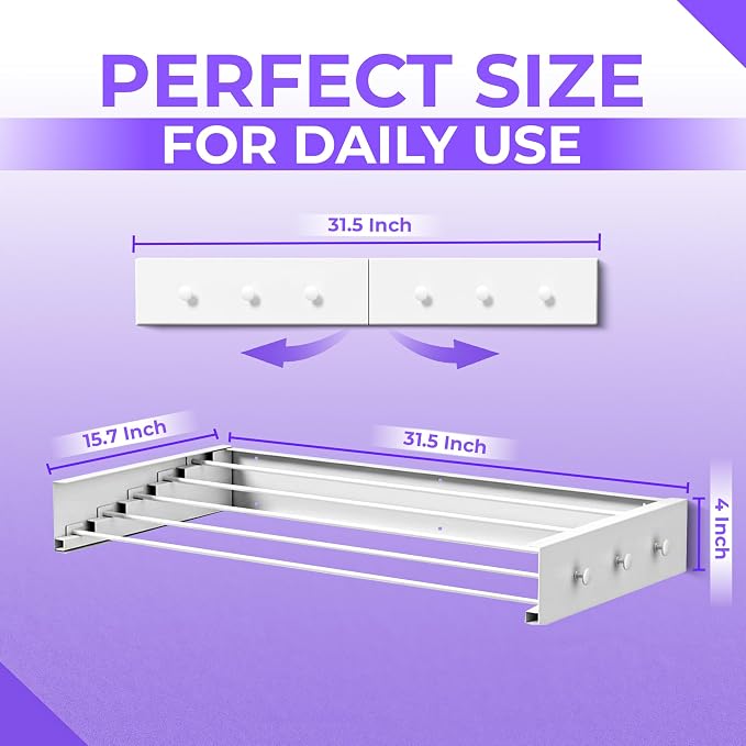 Wall Mounted Clothes Drying Rack - Image 8
