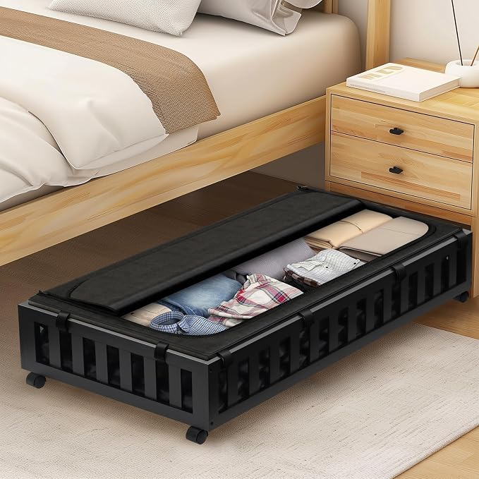 2 Pack Bamboo Under Bed Storage - Image 6