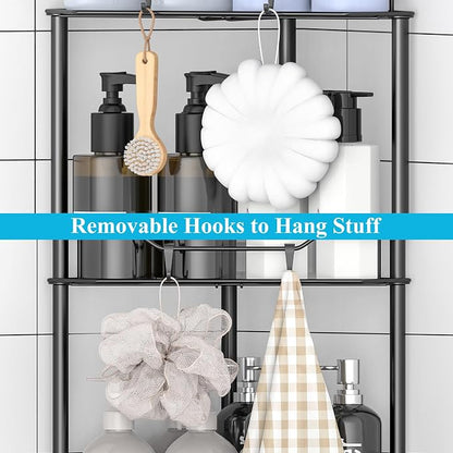 HuggieGems 4 Tier Floor Standing Corner Shower Caddy Organizer Shelf - Image 5