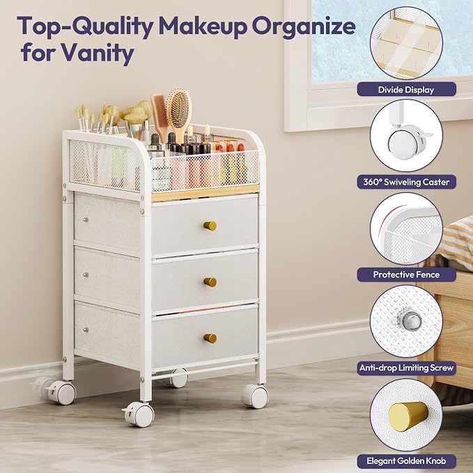 SWTYMIKI Rolling Makeup Organizer Cart - Image 8