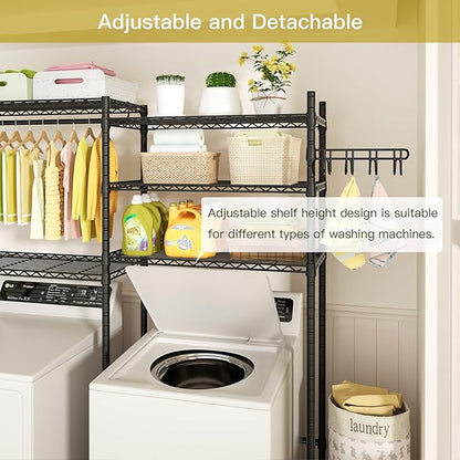 Ulif 65.3" W x 13.4" D x 77.5" H Clothes Drying Rack, 5 Tiers Over Washer and - Image 5