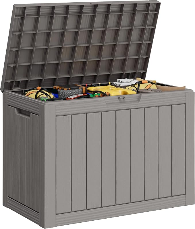 45 Gallon Outdoor Storage Deck Box Waterproof, Garden Tool, Backyard Cushion by WTFGO