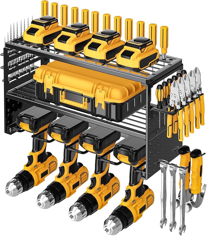 Power Tool Organizer Wall Mount, 150Lbs Load 3 Layer Heavy Duty Metal Tool Shelf by Ouinis
