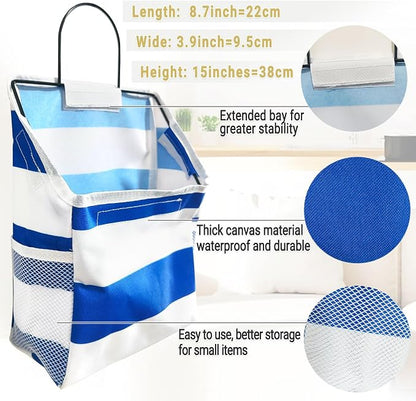 Wall-Hanging Storage Bags, Desktop Organizer Basket Cotton Linen Hanging - Image 2