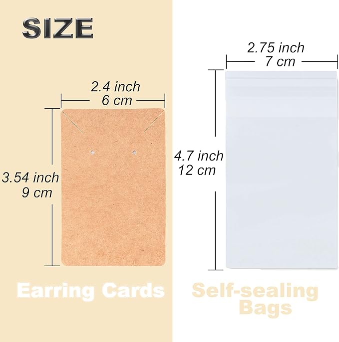 Earring Display Cards with 100 Pcs Earring Holder Cards 200 Pcs Earring Backs - Image 2