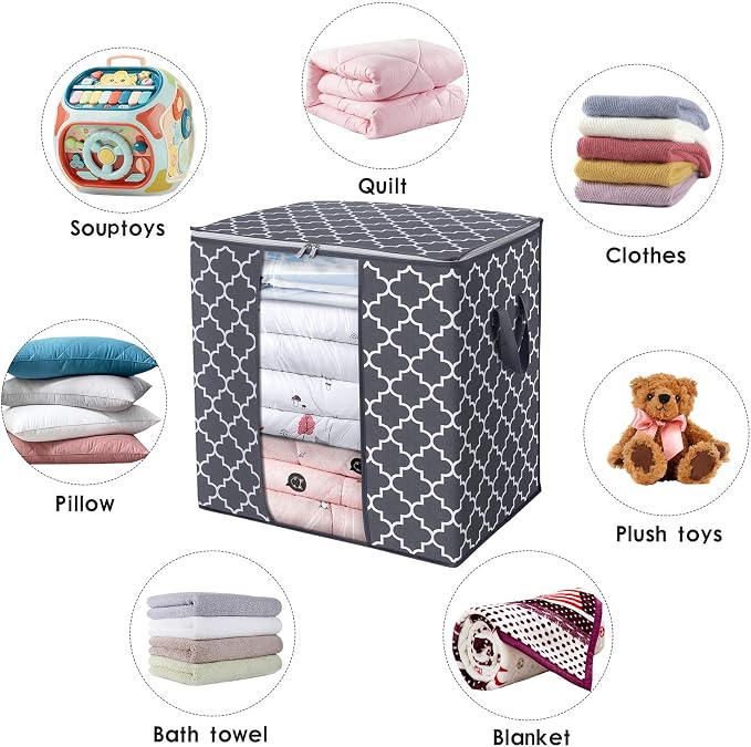 WISELIFE Storage Bags 4 Pack/100L Large Blanket Clothes Organization and - Image 4