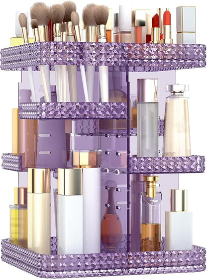 Rotating Makeup Organizer, Large Capacity Cosmetic Display Case, Acrylic by BOCONY