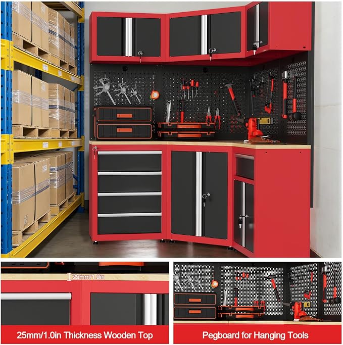 LARBANKE Garage Storage Cabinet System—8 Pcs Garage Cabinets and Storage System - Image 4