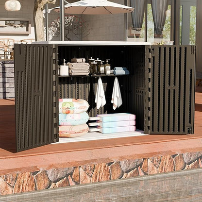 HOMSPARK Outdoor Storage Shed Weather Resistance, Patio Storage Cabinet - Image 6