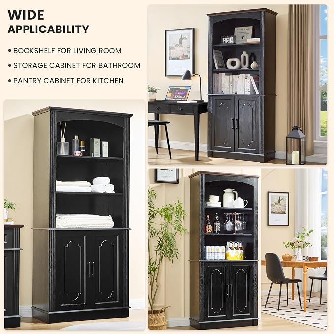 Black 5 Tier Book Shelf and Bookshelf - Image 4