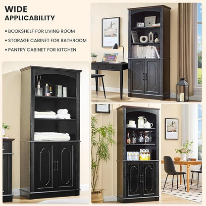 Black 5 Tier Book Shelf and Bookshelf - Image 4