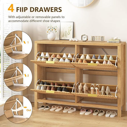 47" Fluted Shoe Cabinet Stoarge - Image 4