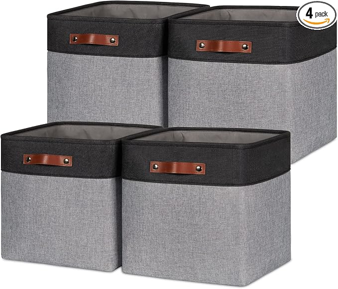 HNZIGE 13x13x13 Storage Baskets Large Fabric Storage Cubes by HNZIGE