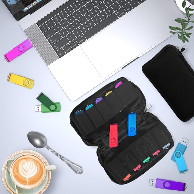 USB Flash Drive Storage Case, 20 Slots Electronic Organizer, 7.1 x 3.6 inches - Image 3