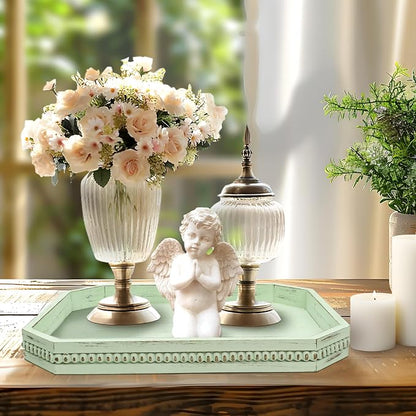 Wooden Decorative Tray, Rustic Sage Serving Tray - Image 6