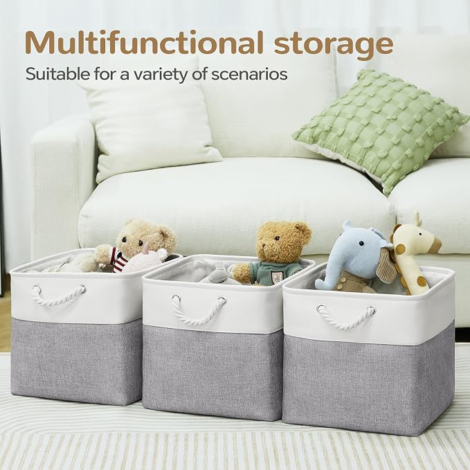13x13 Inch Foldable Fabric Cube Storage Bins - Image 5