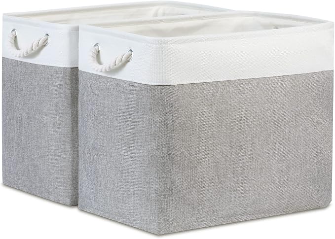 Bidtakay Large Storage Bins for Clothes Fabric Deep Baskets for Organizing Set by BidtakayBaskets