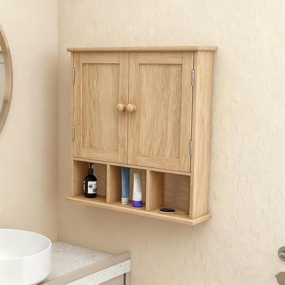 TaoHFE Natural Wooden Color Bathroom Wall Cabinet - Image 9