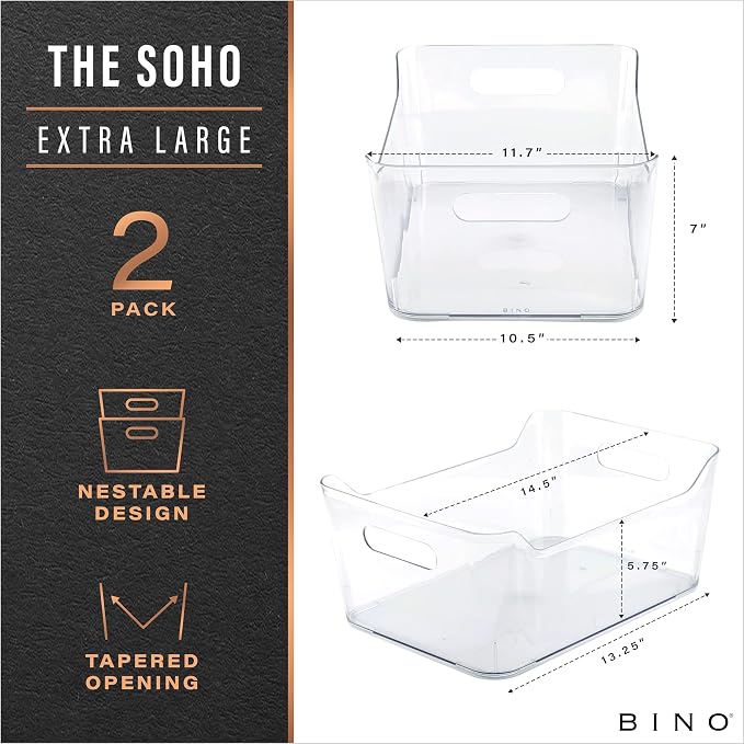 BINO | Plastic Storage Bins, X-Large - Image 2