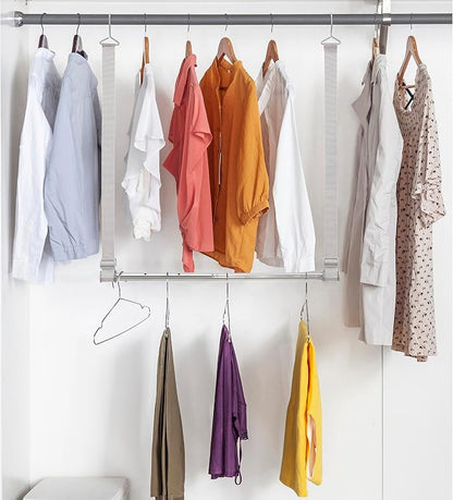 STORAGE MANIAC Hanging Closet Rod, Adjustable Width and Height Closet Hanging - Image 7