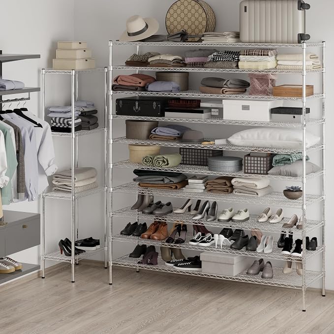 21" Deep x 72" Wide x 86" Height Wire Shelving Kit | 10-Tier | NSF Commercial - Image 4