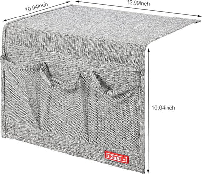 Zafit Linen 4 Pockets Bedside Caddy, Bedside Storage Organizer - Image 3