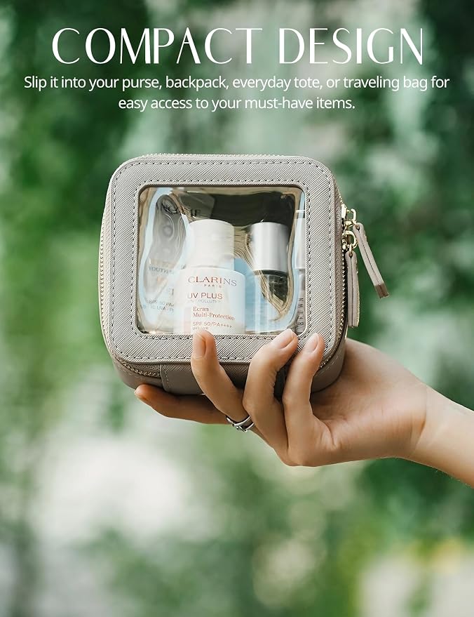 Popvibe Clear Makeup Bag Travel Cosmetic Case Transparent Toiletry Bag - Image 5
