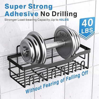 EUDELE Adhesive Shower Caddy, 5 Pack Rustproof Stainless Steel Bath Organizers - Image 4