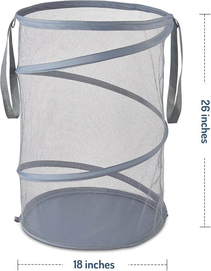 Mesh Popup Laundry Hamper 115L Collapsible Laundry Basket Extra Large Capacity - Image 2