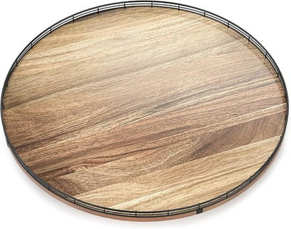Acacia Wood 24" Lazy Susan Turntable Organizer - Image 2