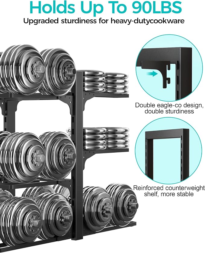 ORDORA Pots and Pans Organizer under Cabinet 13.78" Height, 6-Tier Kitchen - Image 5
