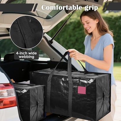 12 Pack Moving Bags with Full-Open Side Zipper, Extra Large 93L Heavy Duty - Image 6