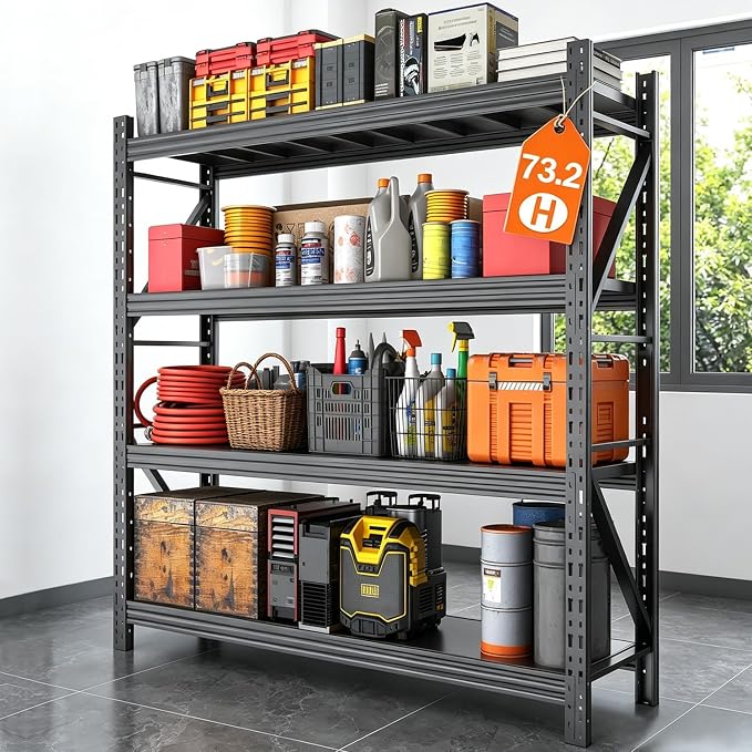 31.5''W Heavy Duty Storage Shelves, 2500LBS Metal Garage Shelving Units by Unknown