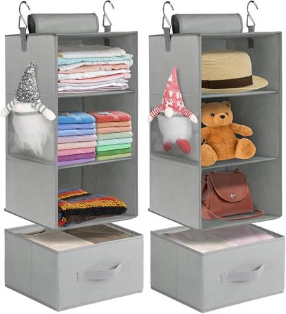 punemi 3-Shelf Hanging Closet Organizer, 2 Pack Closet Hanging Organizer by Punemi